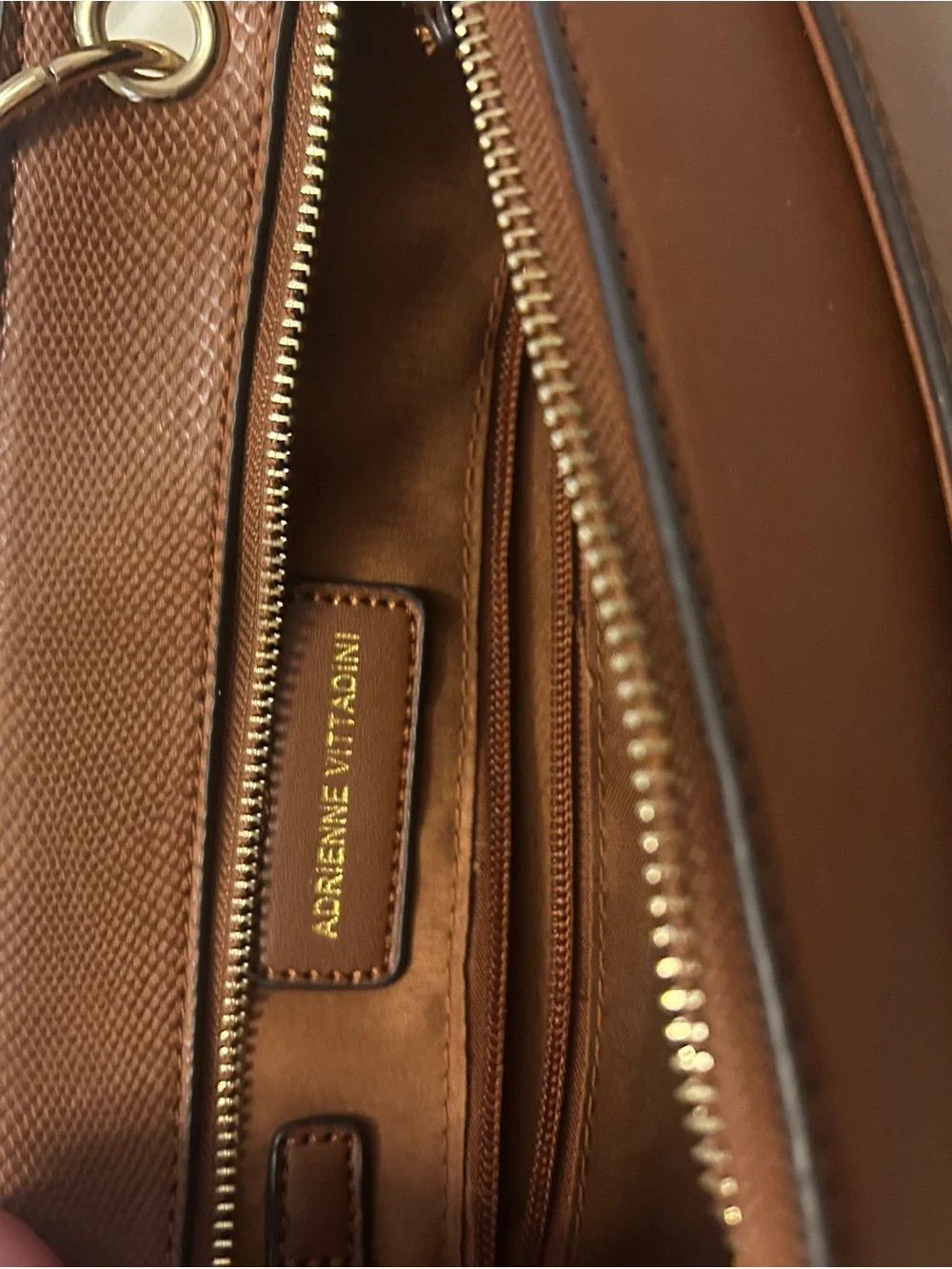Adrienne Vittadini Brown Leather-like Chain-Handle Shoulder Bag